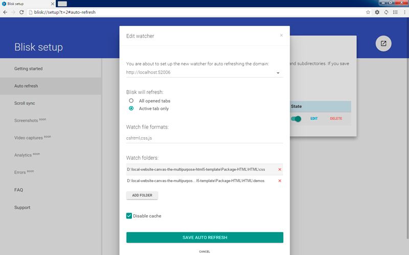 Page Auto-refresh in Blisk  