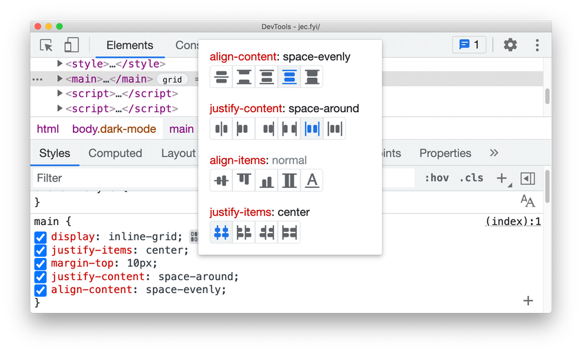 CSS Grid editor in Blisk 18.0.194.12