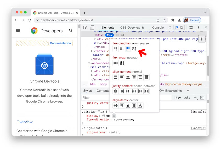 CSS row-reverse and column-reverse in Blisk 20.0.176.140