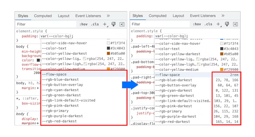 CSS variables improvements in Blisk 20.0.176.140