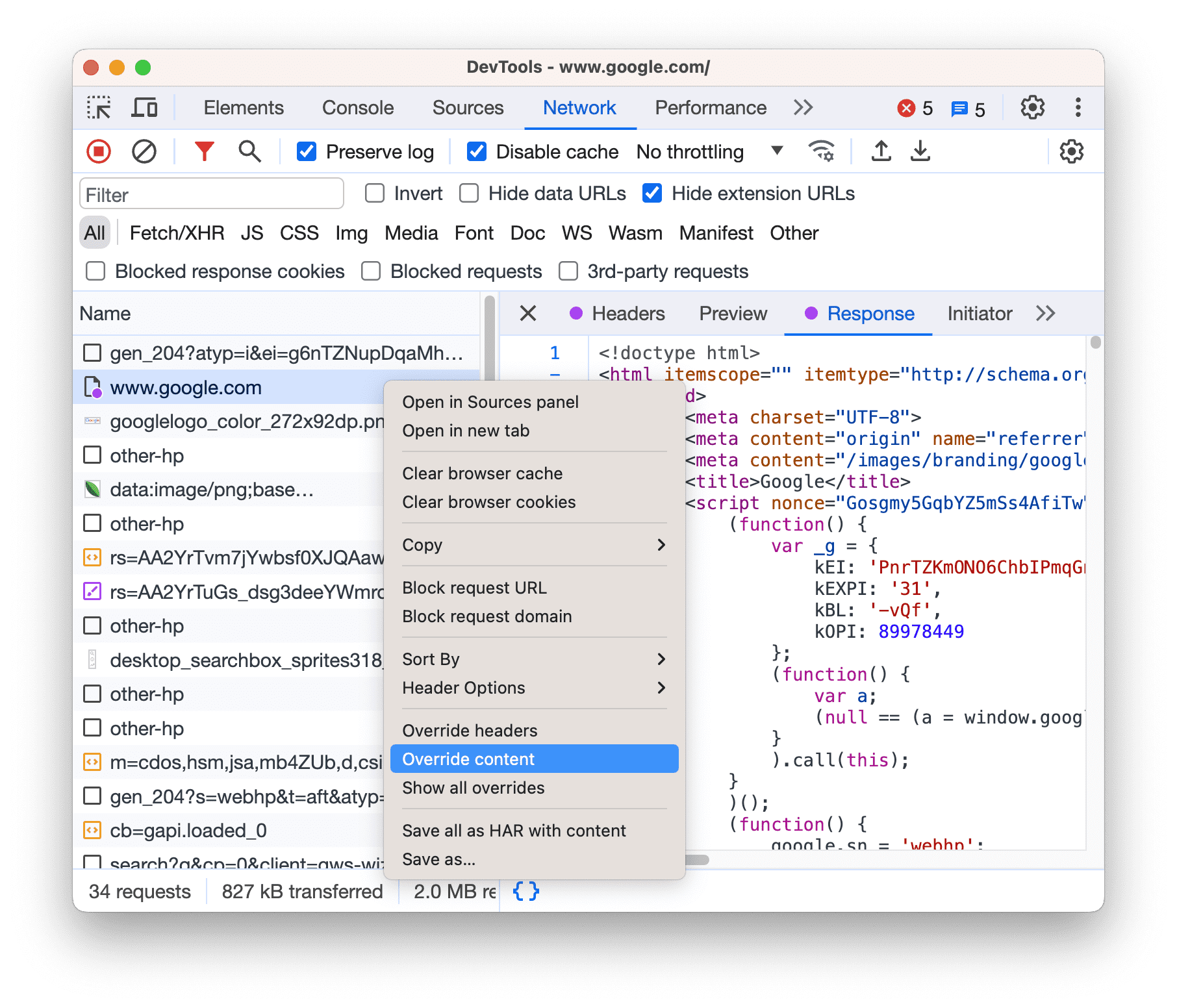 Override content feature